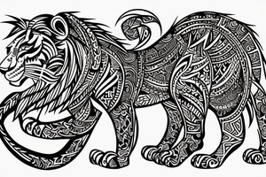 tribal lion tattoo idea