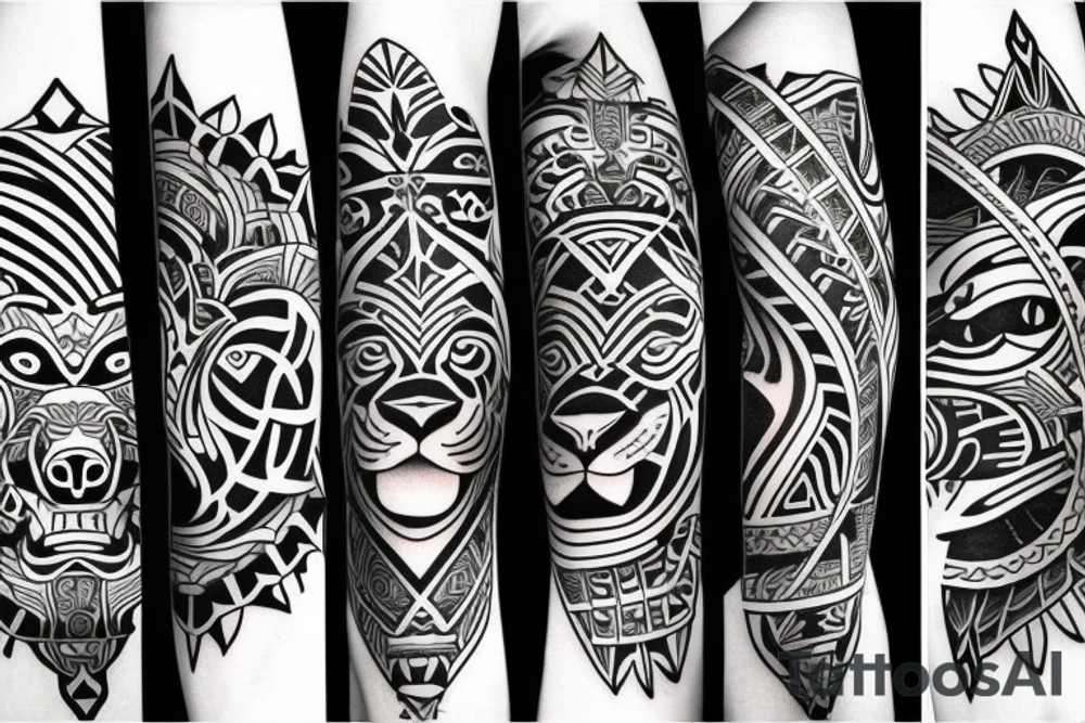 tribal lion tattoo idea