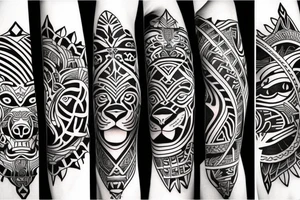 tribal lion tattoo idea