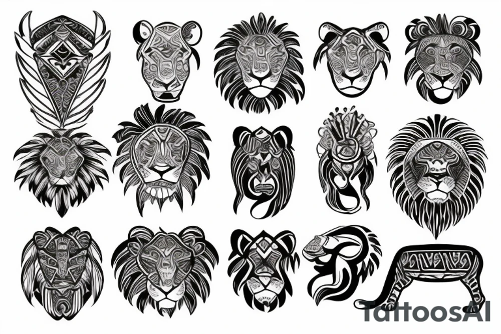 tribal lion tattoo idea