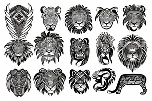 tribal lion tattoo idea