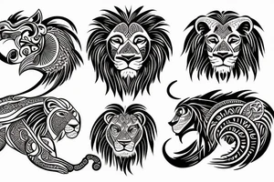 tribal lion tattoo idea