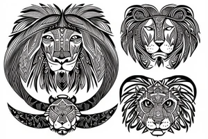 tribal lion tattoo idea