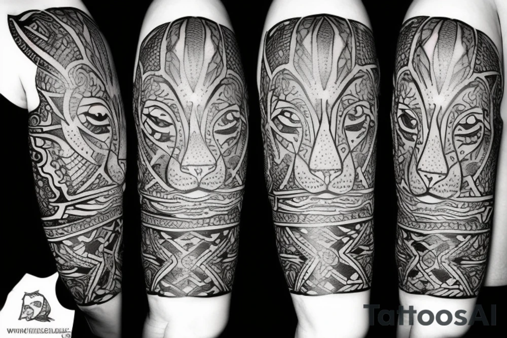 tribal lion tattoo idea
