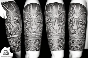 tribal lion tattoo idea