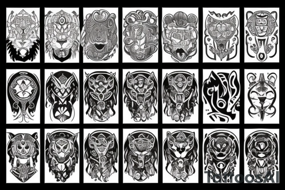 tribal lion tattoo idea