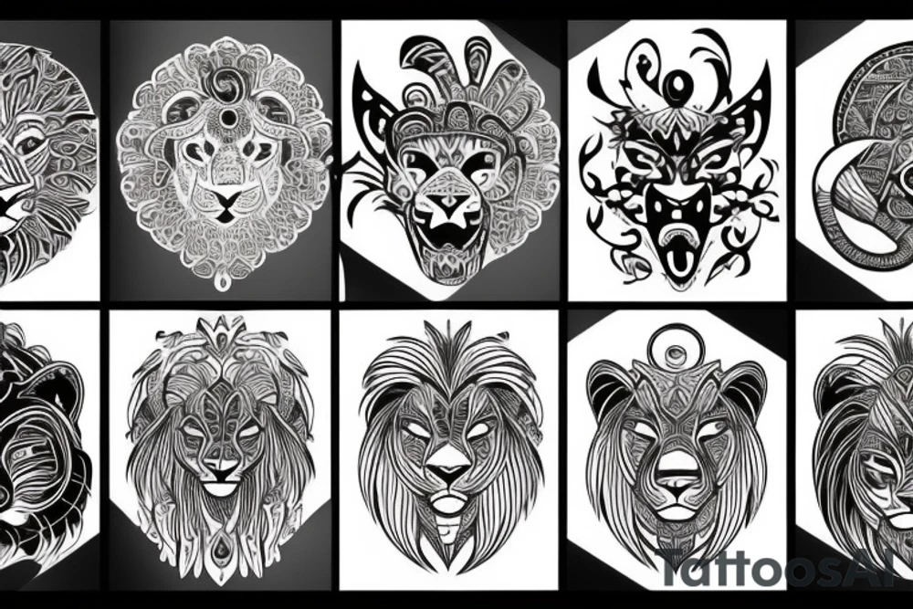 tribal lion tattoo idea
