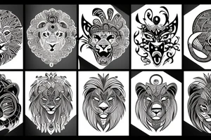 tribal lion tattoo idea