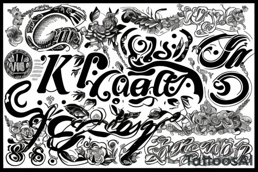 The letters A K A tattoo idea