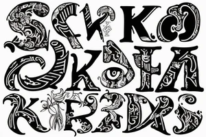 The letters A K A tattoo idea
