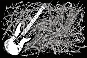 Electric guitar wrapped with barbed wire tattoo idea