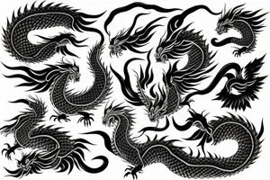 Japanese dragon and japanese phoenix tattoo idea