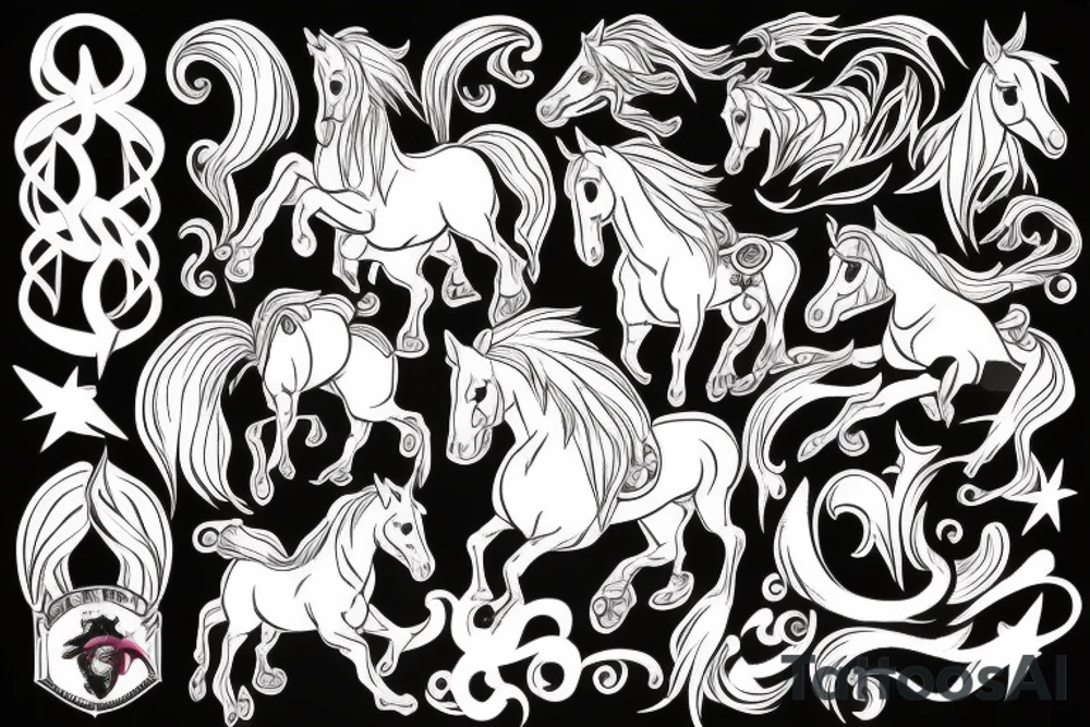 Dark carnival with a dark carousel horse tattoo idea