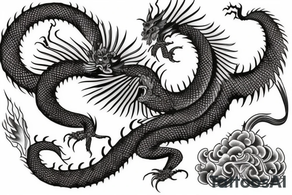 Japanese dragon and phoenix tattoo idea