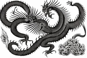 Japanese dragon and phoenix tattoo idea