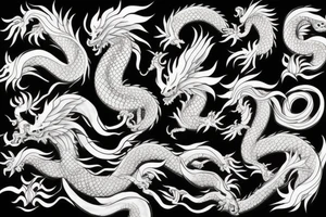 Japanese dragon and phoenix tattoo idea