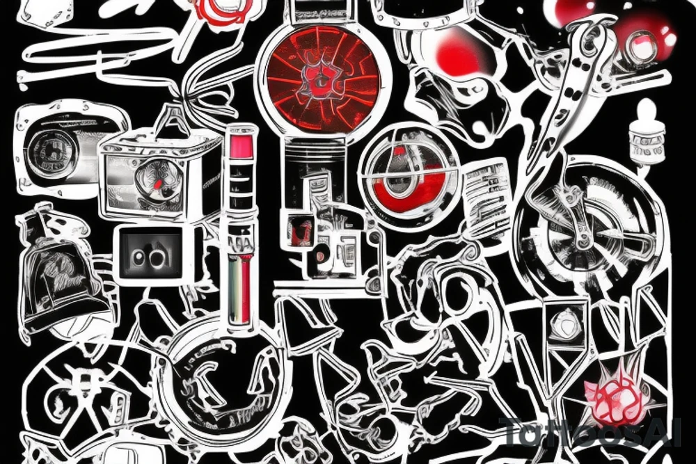 808 with red Lights, top of it -keine will das du gewinnst- bottom of it -richtung beverly hills- tattoo idea