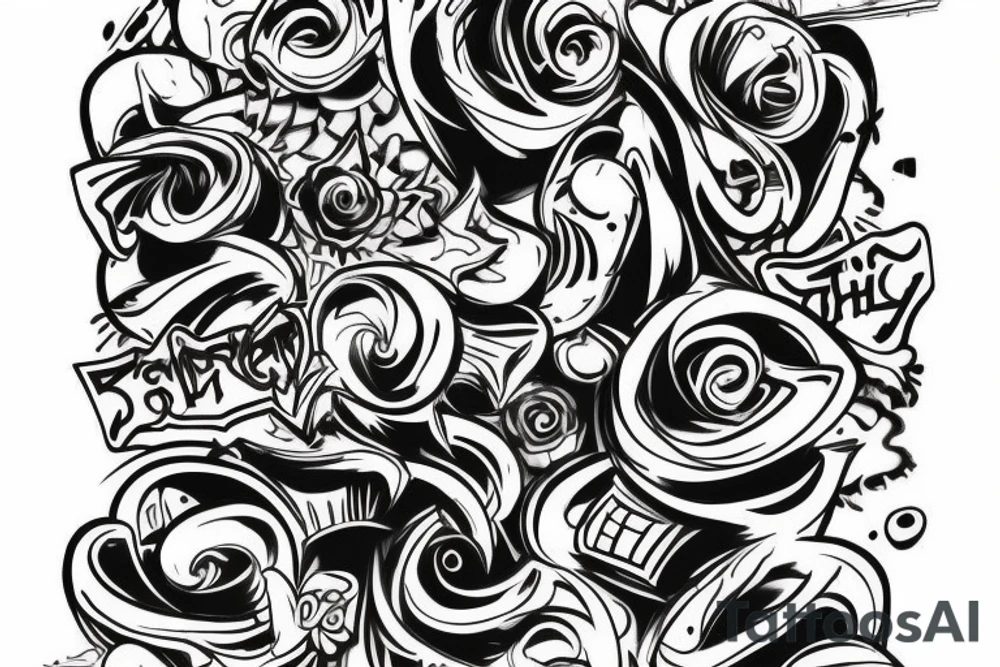 808 with big punto top of it -keine will das du gewinnst- bottom of it -richtung beverly hills- tattoo idea
