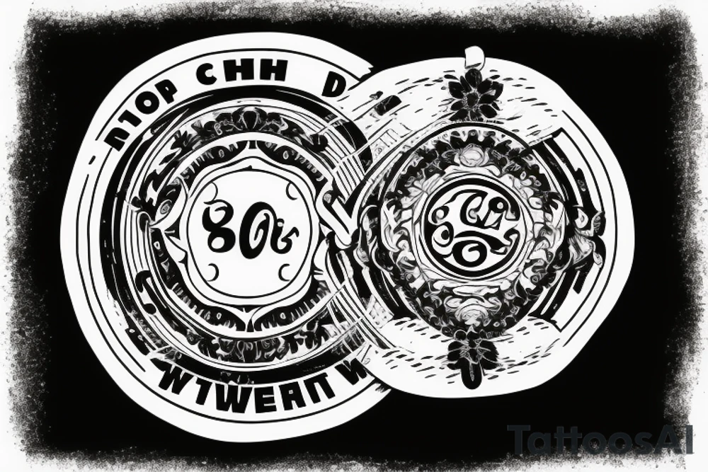 808 at the center. Top of the center write “keine will das du gewinnst” tattoo idea