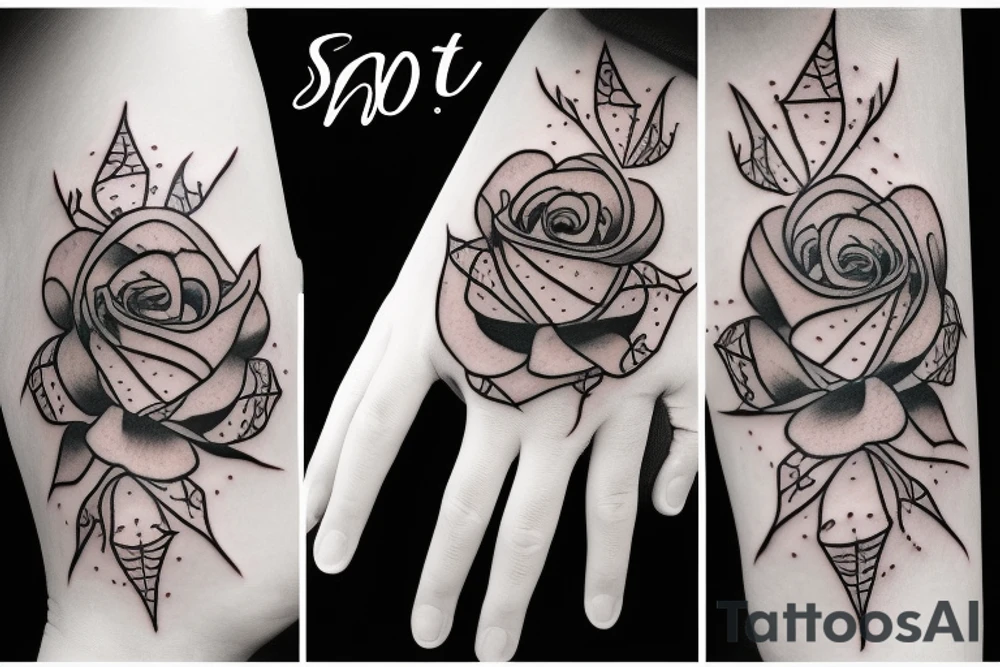 Spider tattoo with rose tattoo idea