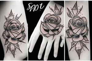Spider tattoo with rose tattoo idea