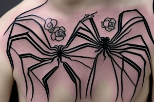 Spider tattoo with rose tattoo idea