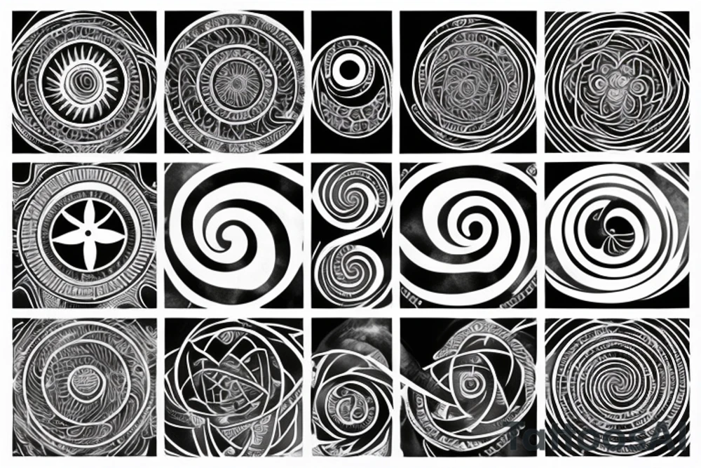 Sacred geometry spiral universe ancient biology tattoo idea