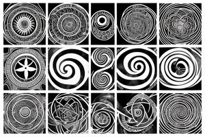 Sacred geometry spiral universe ancient biology tattoo idea