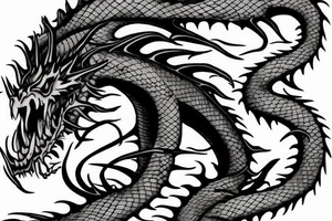 Word Miles with the letter s turning into a dragon tattoo idea