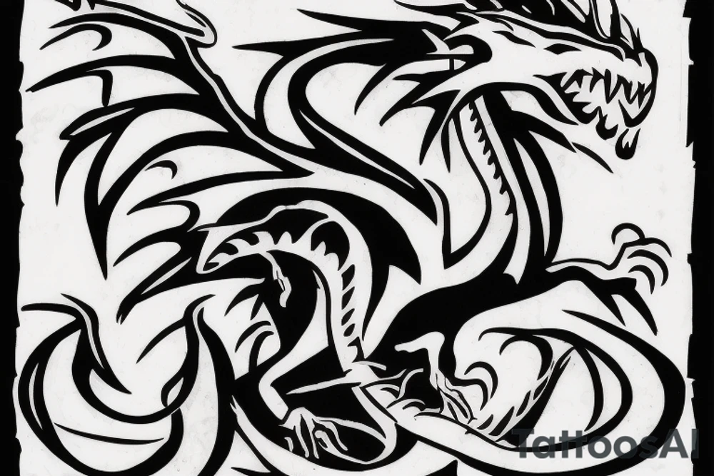 Word Miles with the letter s turning into a dragon tattoo idea