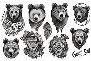 bear ghost tattoo idea