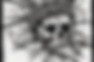 broadsword piercing through a skull wearing a crown of thorns tattoo idea