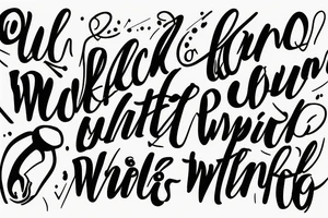 Quill with the phrase “pick up a pen start writing” in cursive tattoo idea