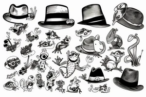 frog wearing a hat tattoo idea