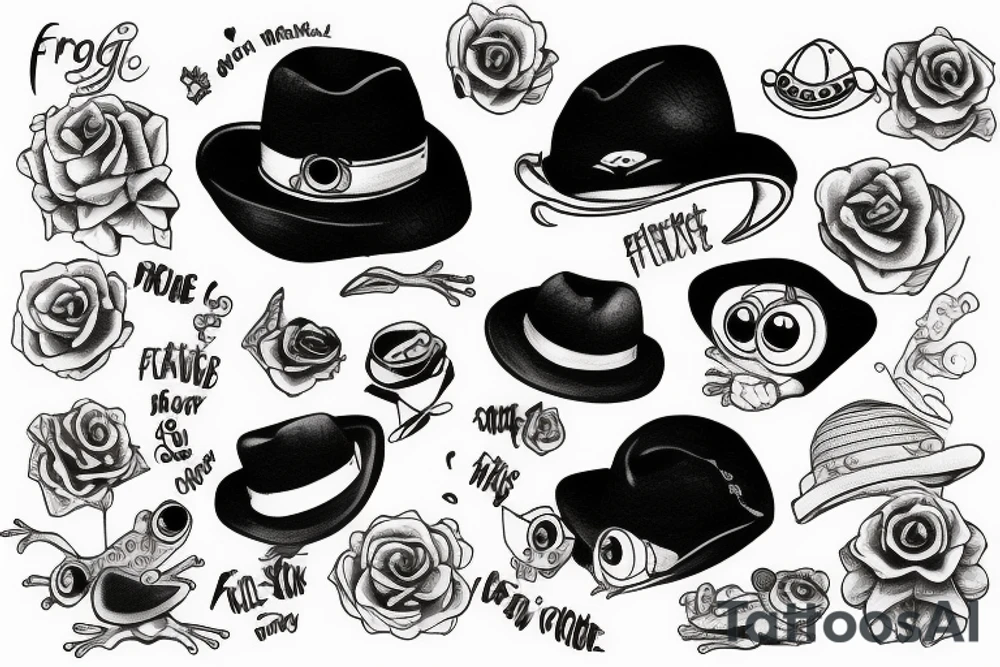 frog wearing a hat tattoo idea
