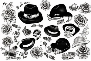 frog wearing a hat tattoo idea