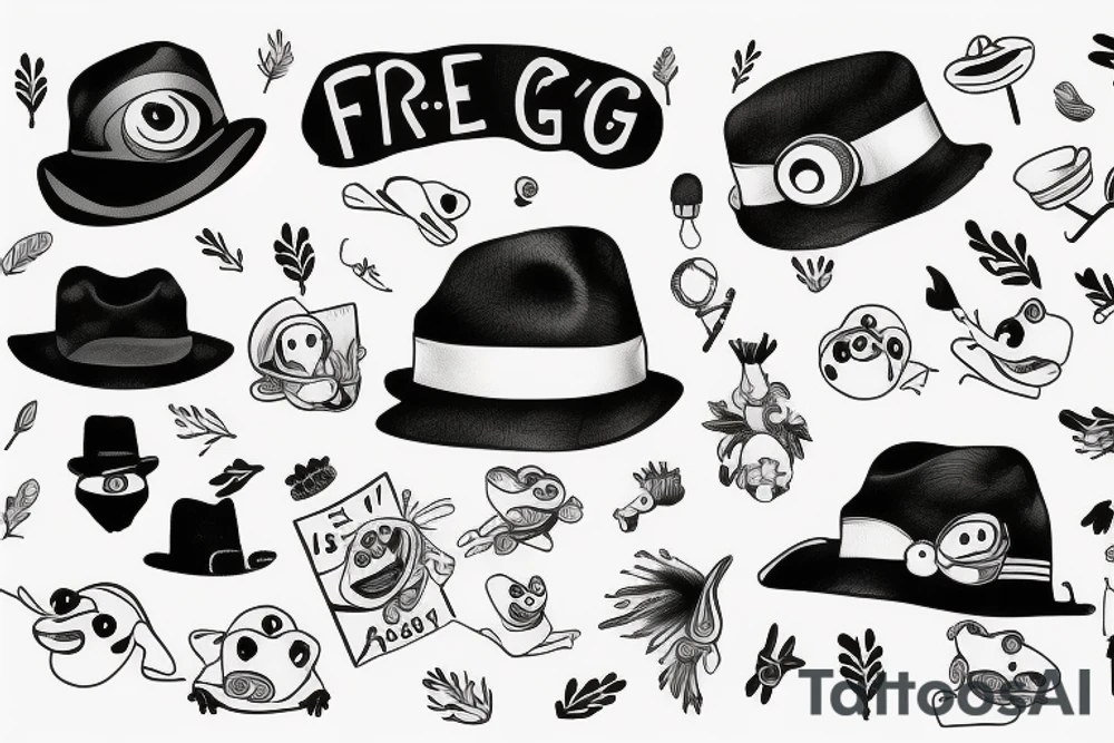 frog wearing a hat tattoo idea