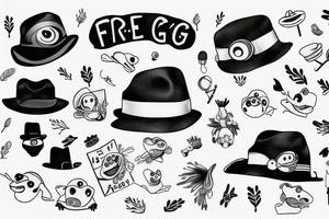frog wearing a hat tattoo idea