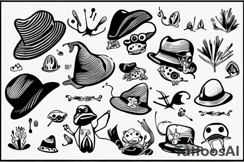 frog wearing a hat tattoo idea