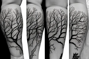 Maple tree with roots, rand reaching for Virgo tattoo idea