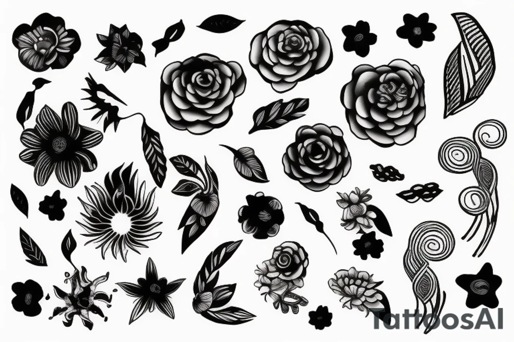 Wind flower tattoo idea