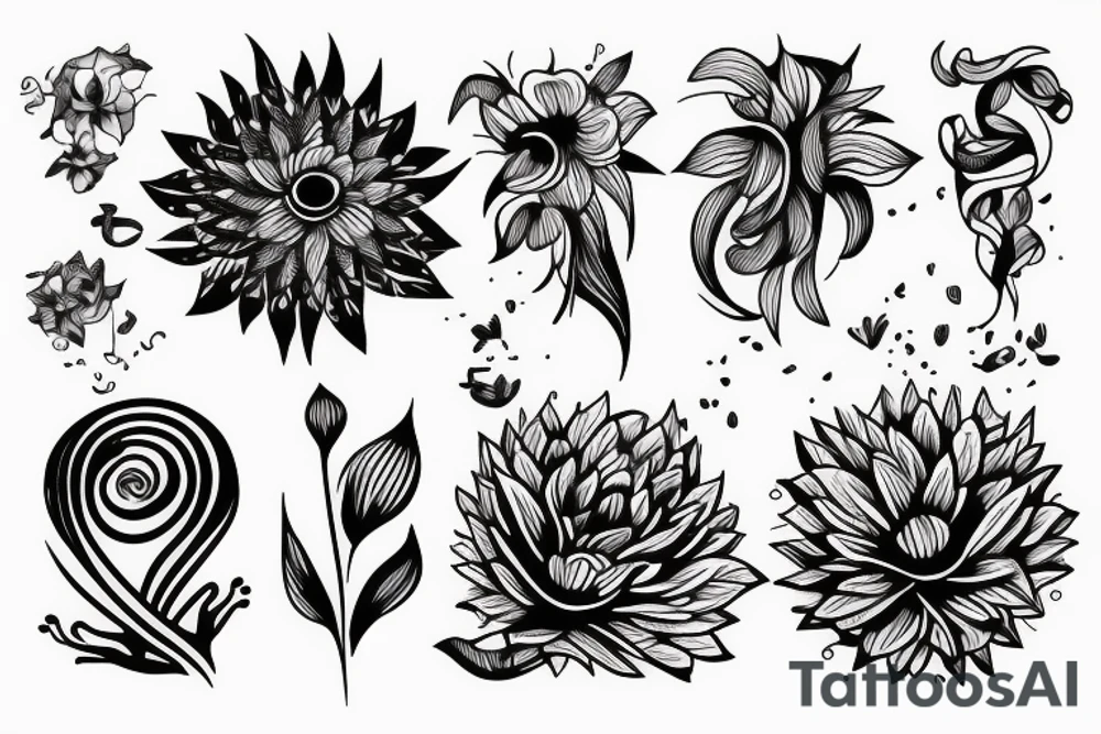 Wind flower tattoo idea