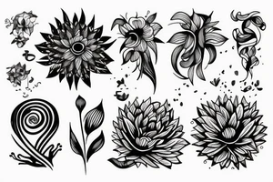 Wind flower tattoo idea