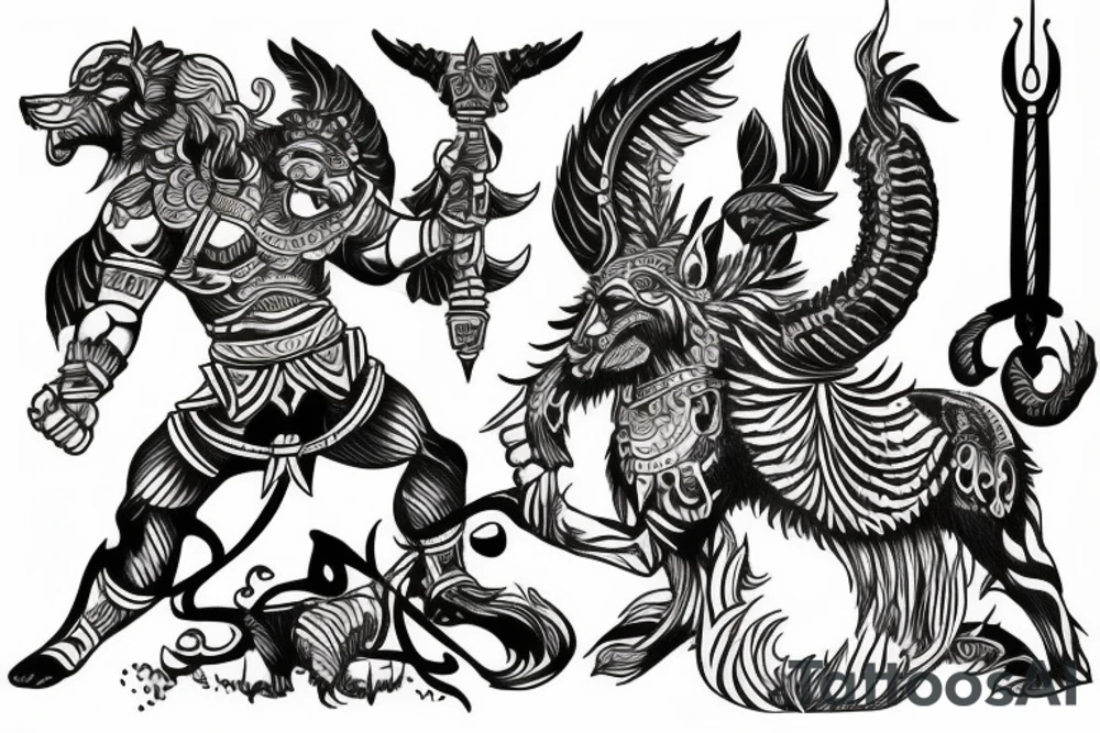 Warrior Arjun tattoo idea
