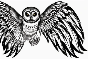 Owl swooping down wings spread wide tattoo idea