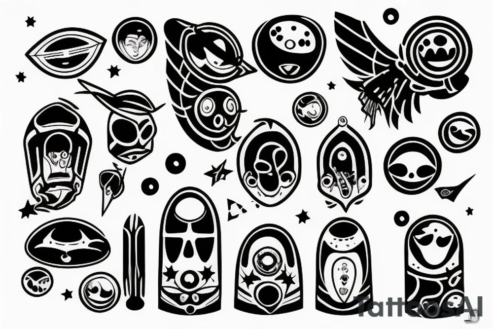 ufo cool design tattoo idea
