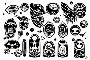 ufo cool design tattoo idea