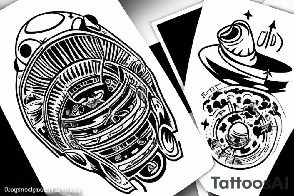 ufo cool design tattoo idea