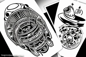 ufo cool design tattoo idea