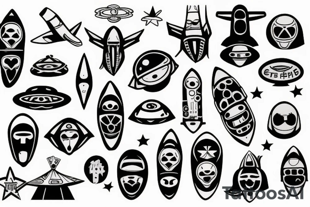 ufo cool design tattoo idea